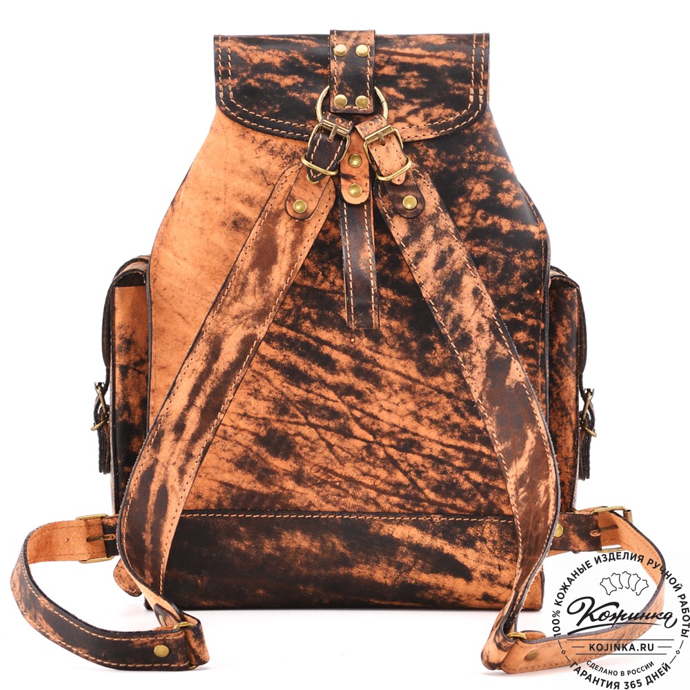  Кожаный рюкзак "Патриот" (старение рыжий)